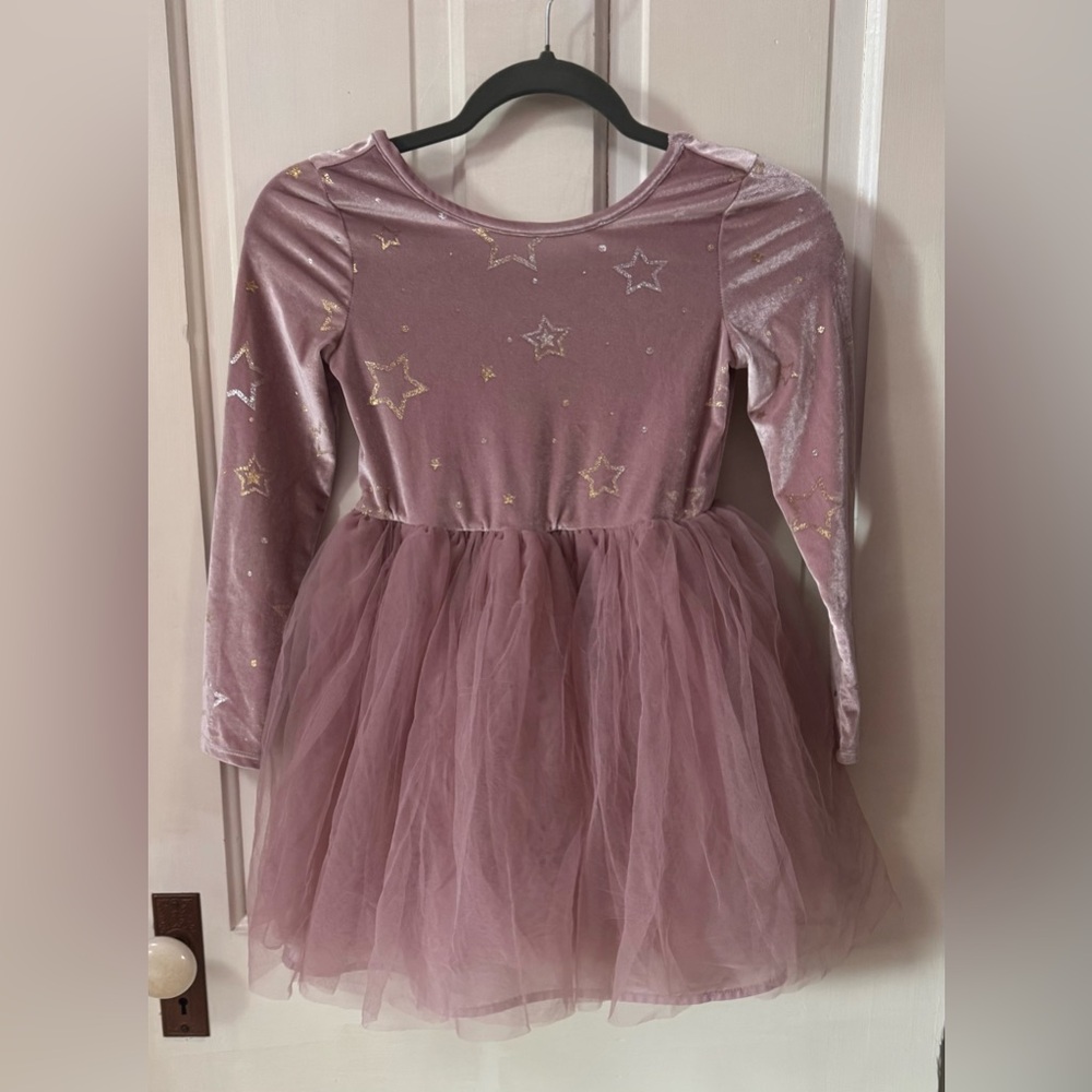 Cat & Jack Mauve Velvet Star Tulle Dress Costume